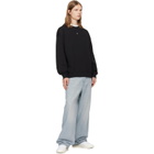Hugo Black Stacked-Logo Badge Cotton-Blend Sweatshirt