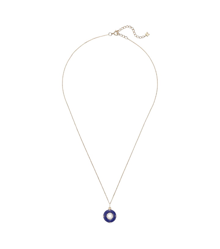 Photo: Mateo 14kt gold pendant necklace with lapis lazuli and diamonds