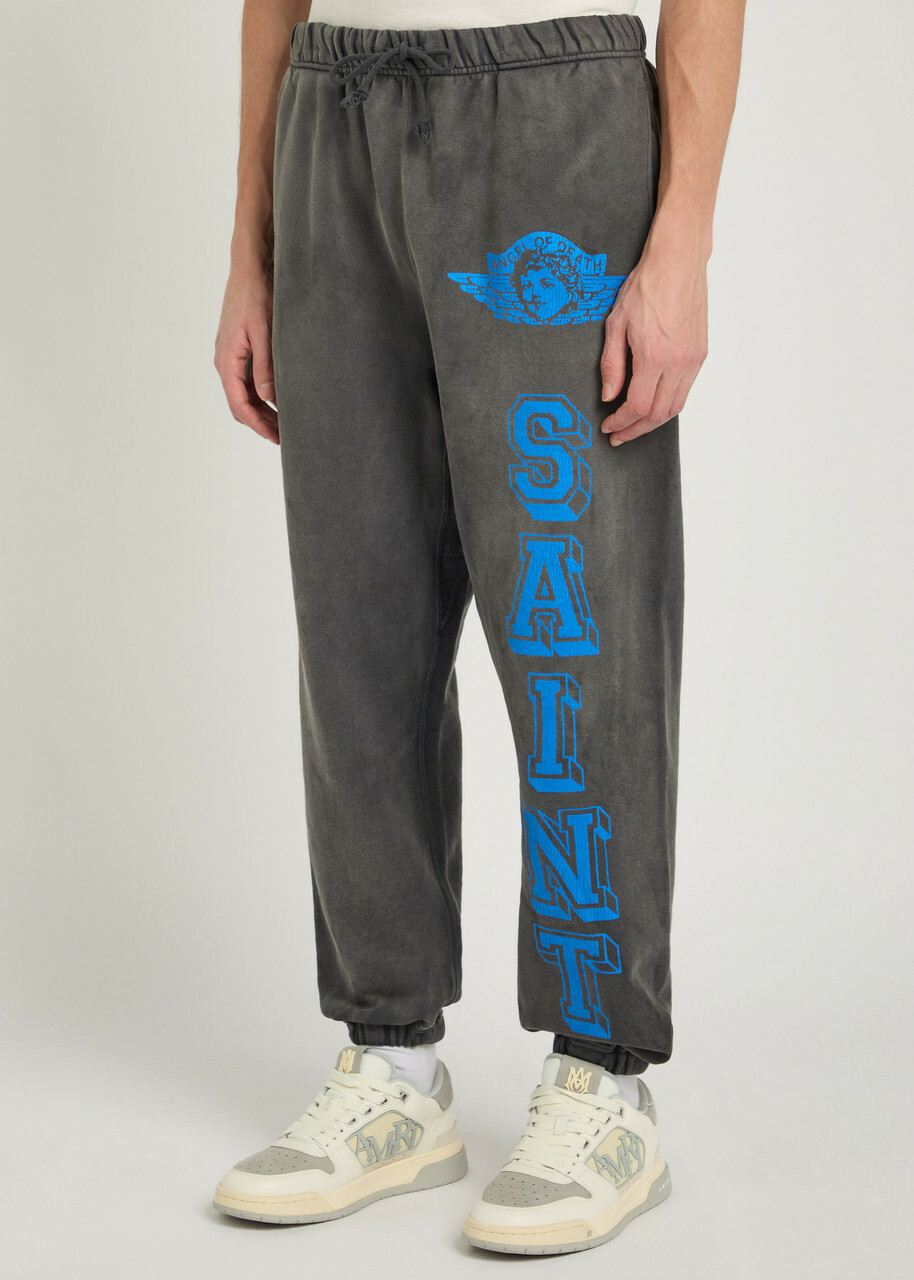 Saint Mxxxxxx Angel of Death Printed Cotton Sweatpants Black
