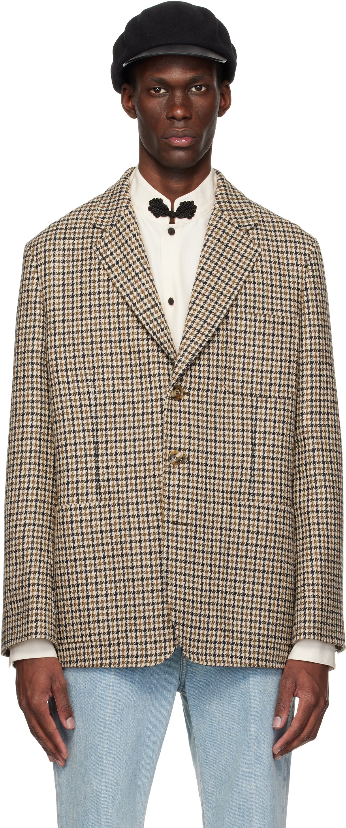 Valentino Beige Single-Breasted Blazer