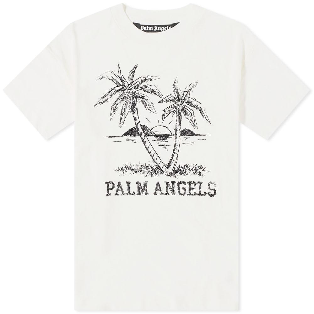 Palm Angels Vintage Sunset Palms Logo Tee Palm Angels