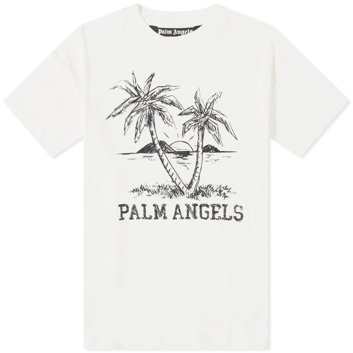 Photo: Palm Angels Vintage Sunset Palms Logo Tee