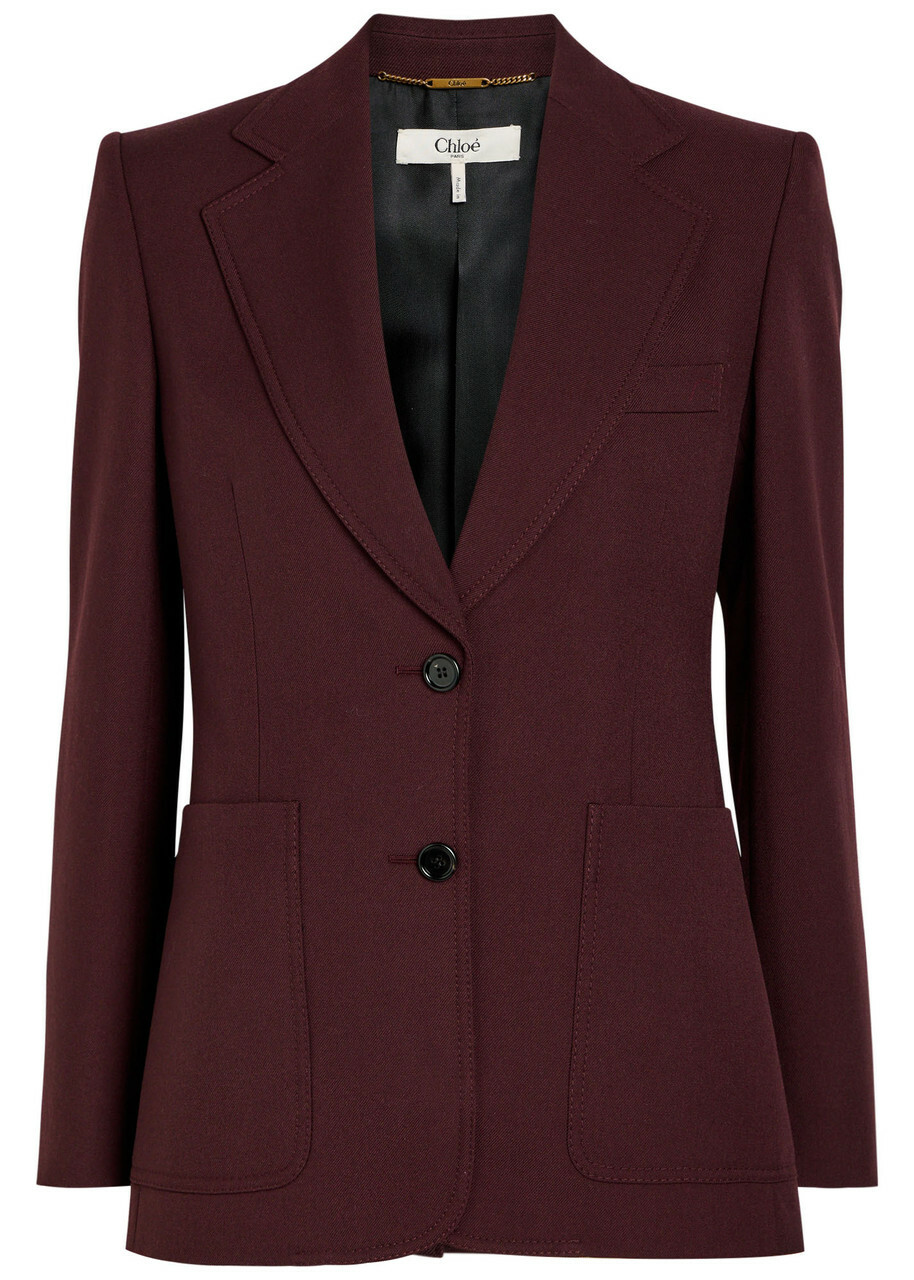 Chloe Single Breased Wool Blazer Purple