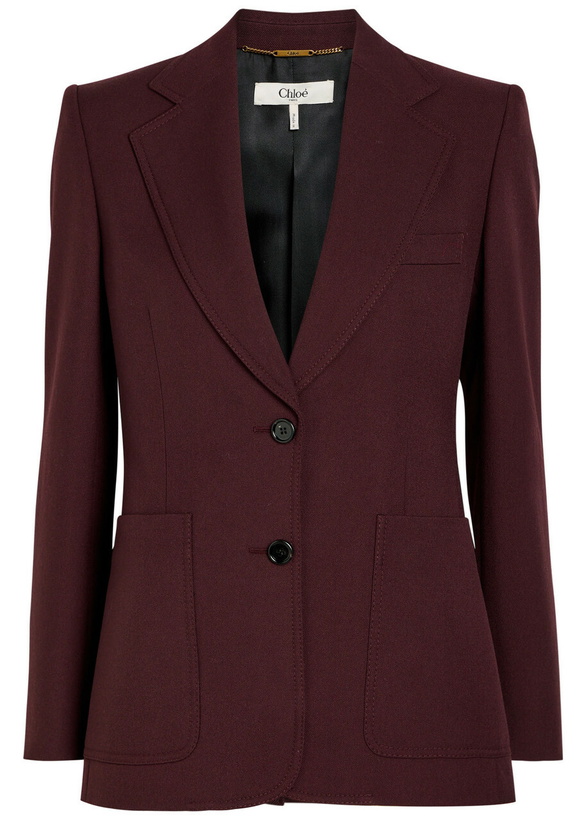 Photo: Chloe Single Breased Wool Blazer Purple