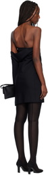 Courrèges Black Draped Polywool Bustier Minidress