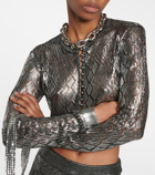 Paco Rabanne - Cropped metallic cardigan