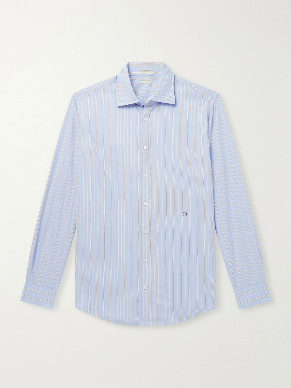 Massimo Alba - Genova Striped Cotton-Poplin Shirt - Blue