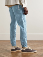 Incotex - Tapered Pleated Stretch-Cotton Gabardine Trousers - Blue