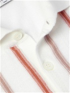 Brunello Cucinelli - Striped Cotton Polo Shirt - White