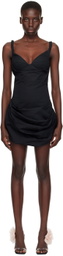 Magda Butrym Black Draped Minidress