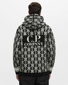 C.P. Company Wool Jacquard Logo Hooded Knit Black/White - Mens - Pullovers