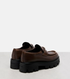 Prada Logo leather platform loafers