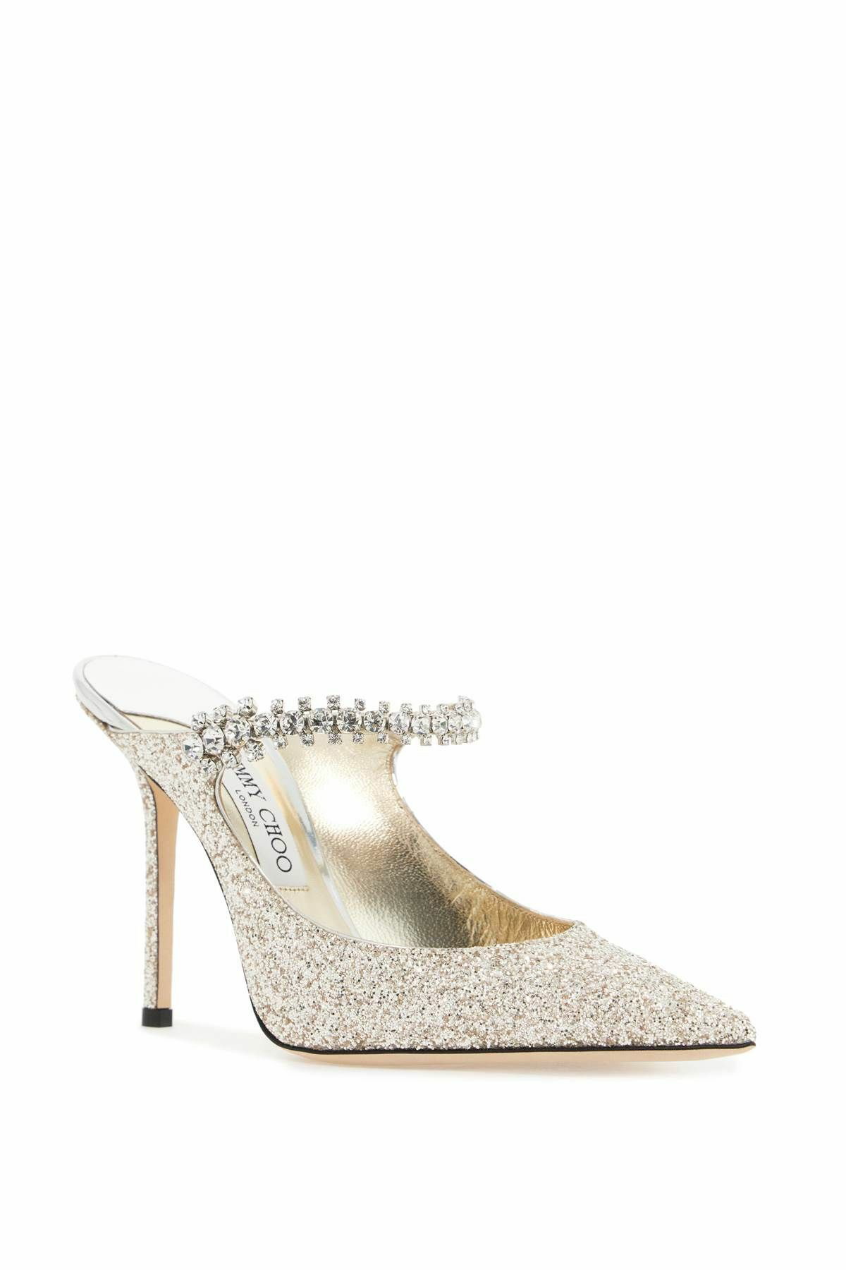 JIMMY CHOO ジミーチュウ Bing 100 Glitter Fabric M JIMMY CHOO bing 100 glitter fabric m Gold Jimmy Choo