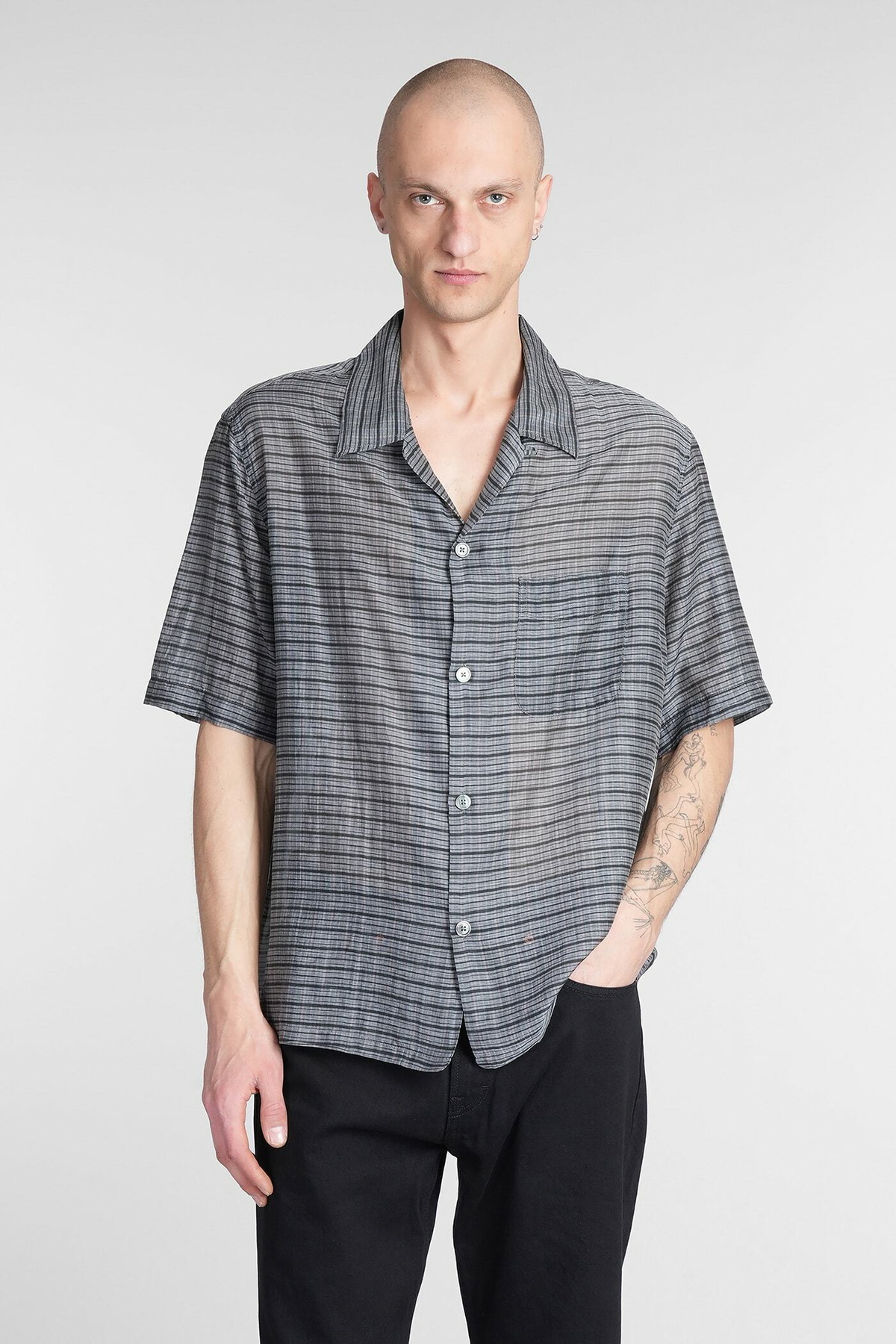 Our Legacy Heusen Shirt In Grey Cotton Our Legacy