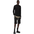 Rick Owens Black Wool Oversized Round Neck Sweater