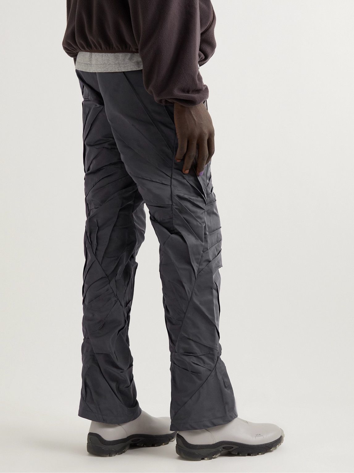 POST ARCHIVE FACTION - 4.0 Left Straight-Leg Panelled Ruched Tech-Shell  Trousers - Gray Post Archive Faction