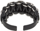 Toga Pulla Black Leather Braid Bangle Bracelet