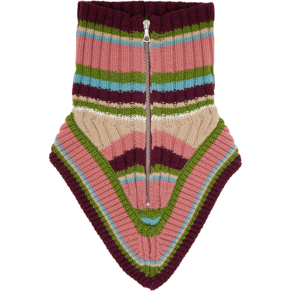 Dries Van Noten Multicolor Wool Zip Collar Scarf