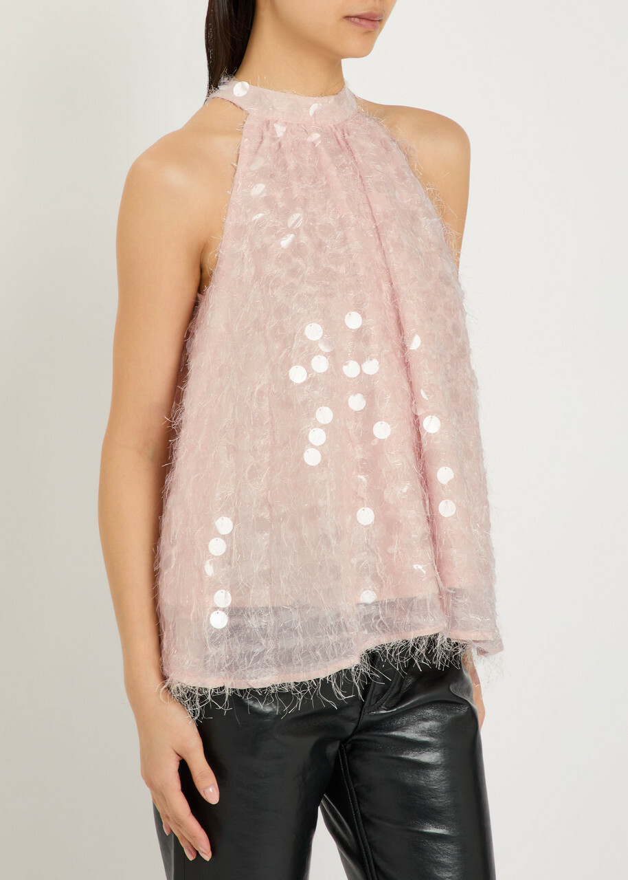 Sister Jane Teese Embellished Voile top Light Pink