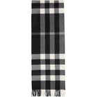 Burberry Black Large Classic Cashmere Check Scarf