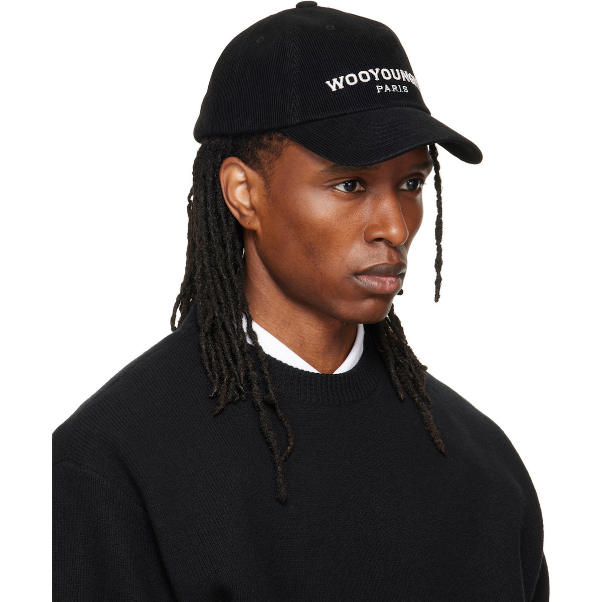 WOOYOUNGMI Black Embroidered Ball Cap