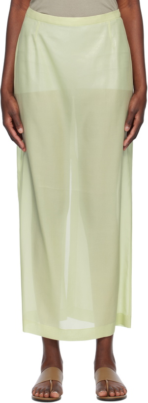 Photo: AURALEE Green Foil Printed Silk Lawn Maxi Skirt