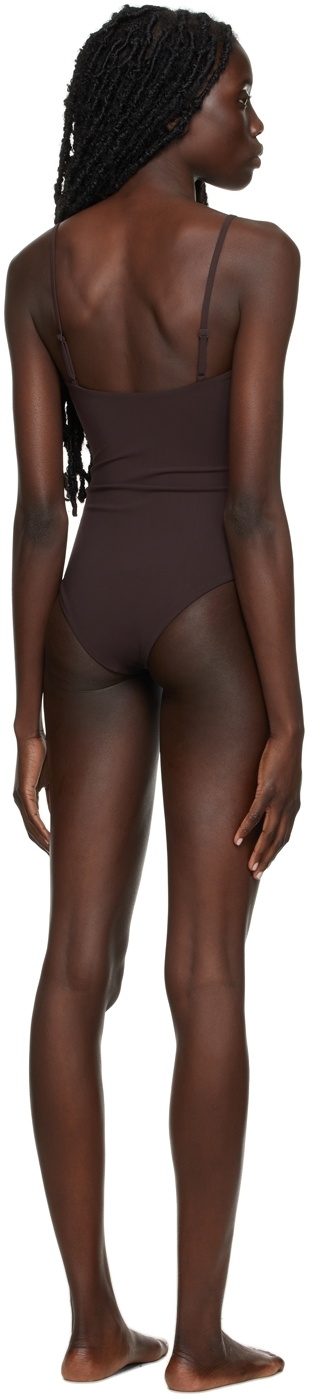 Jil Sander Brown Classic One-Piece Swimsuit Jil Sander