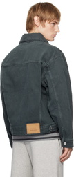 AMI Paris Black Trucker Denim Jacket