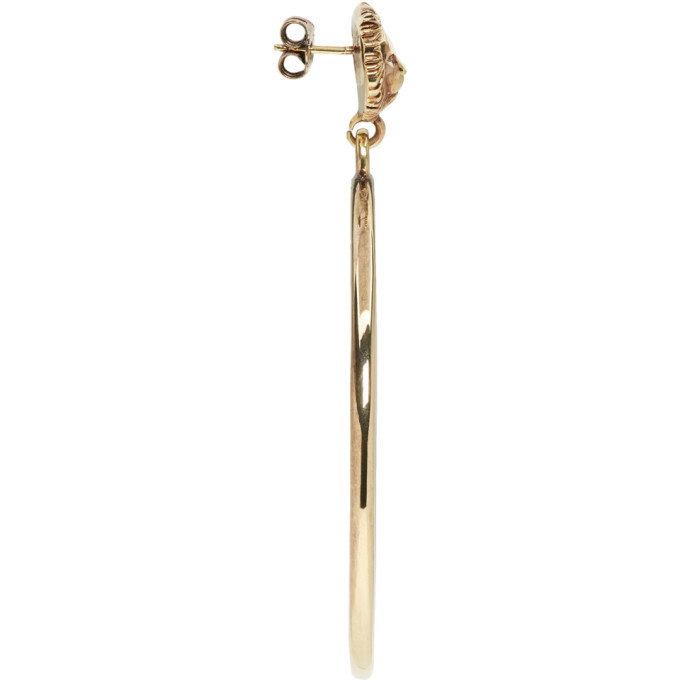 Versus Gold Lion Hoop Earrings