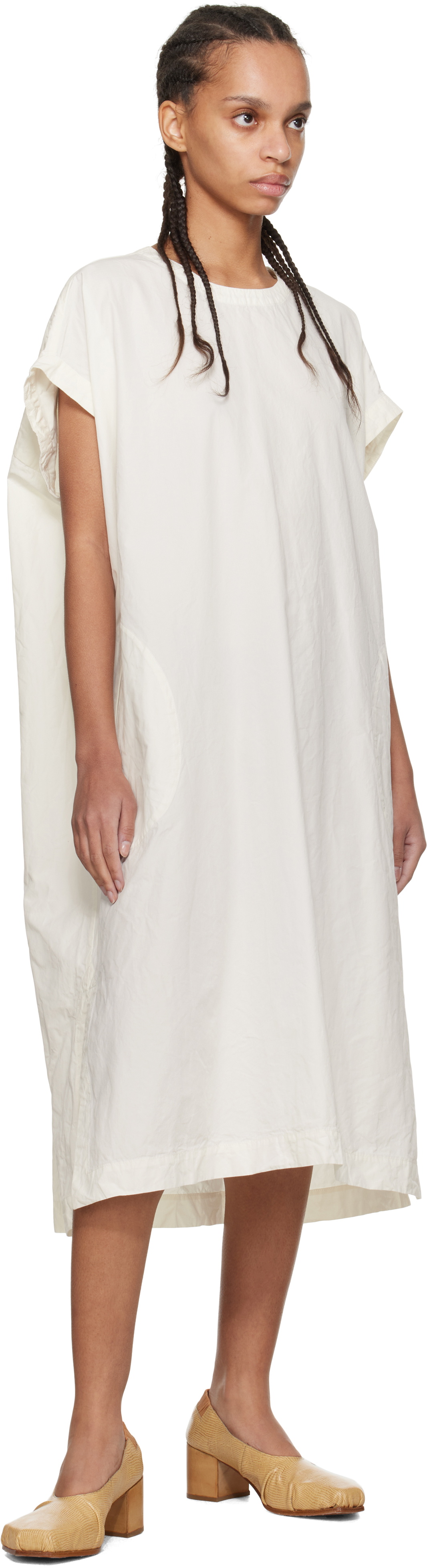 CASEY CASEY Off-White Odem Midi Dress