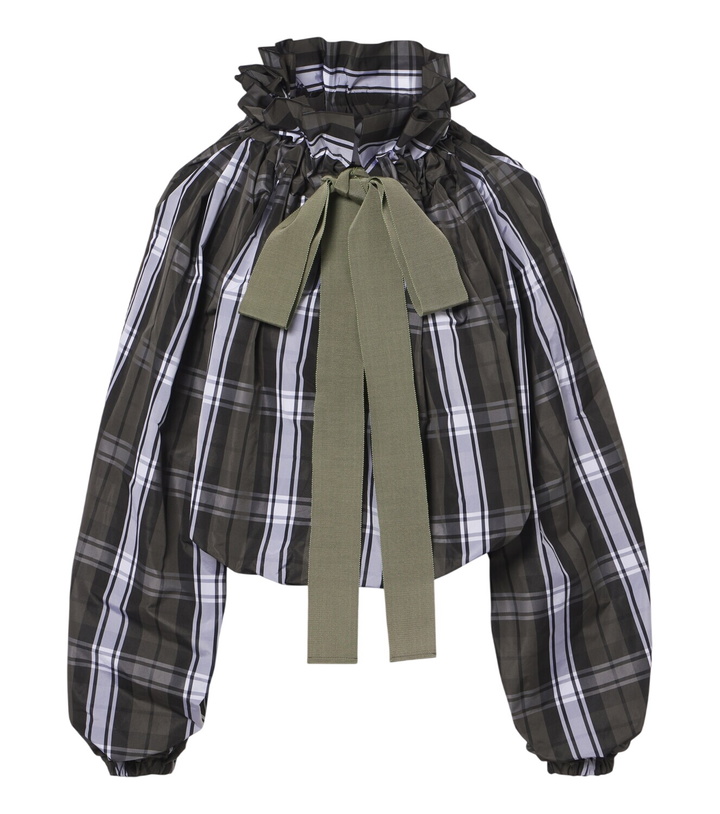 Photo: Patou Bow-detail checked top