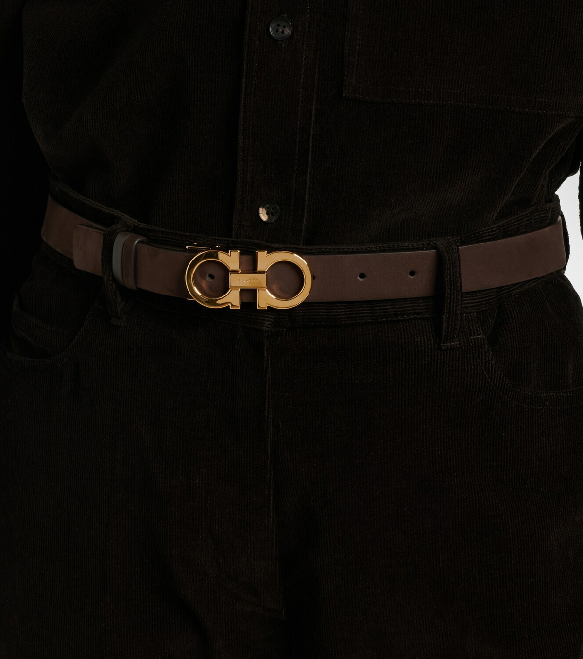 Ferragamo Gancio Mediterraneo leather belt