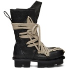 Rick Owens Black Lace Up Army Megatooth Boots