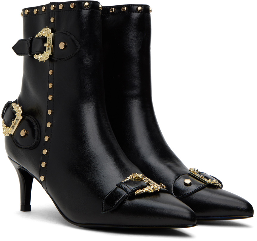 Versace Jeans Couture SSENSE Exclusive Black Stud Ankle Boots Versace