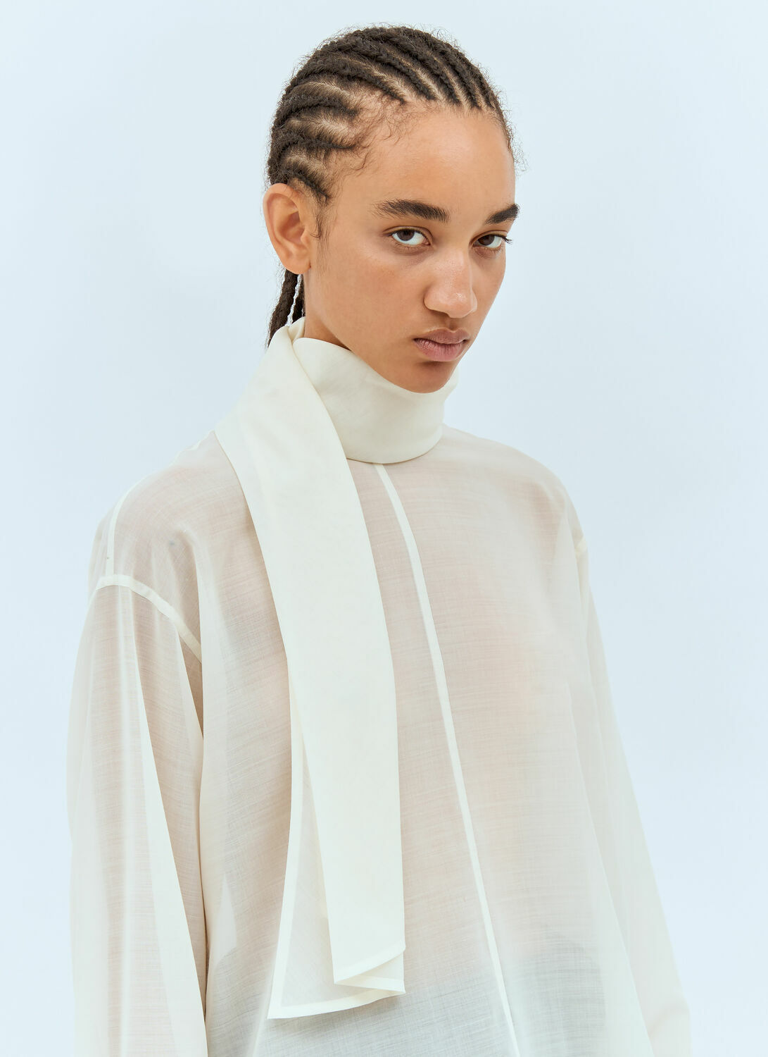 Issey Miyake Sheer Shirt With Shawl