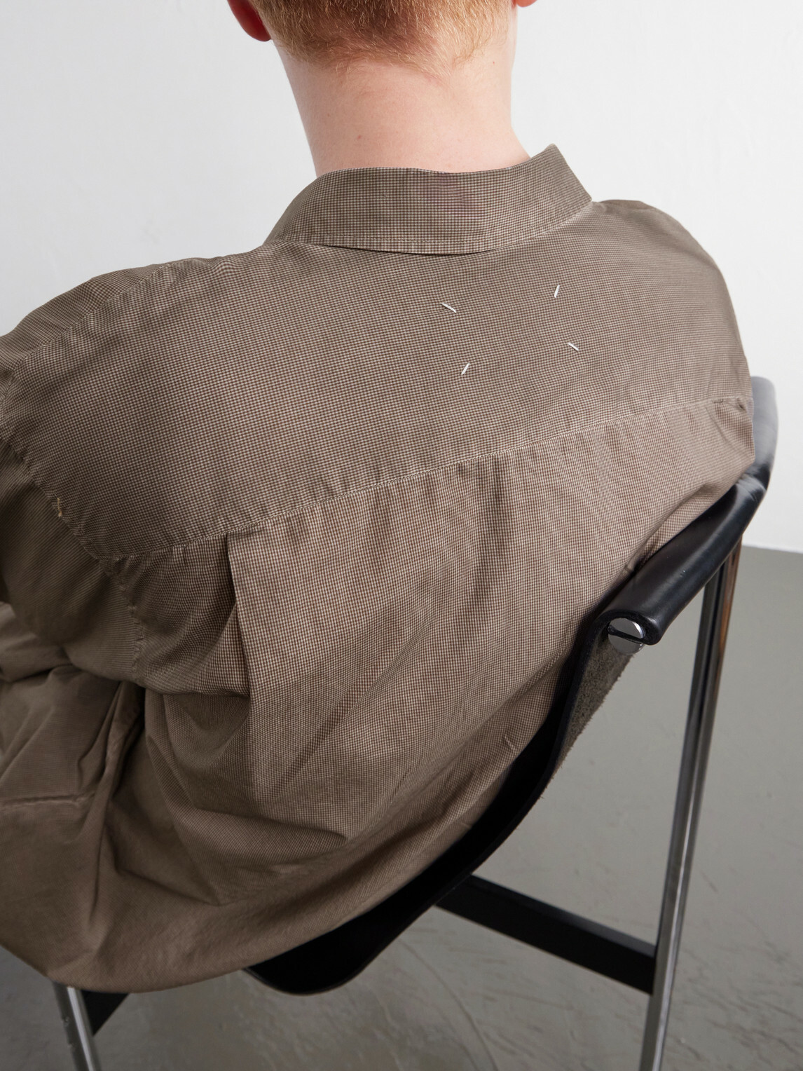 Maison Margiela - Camp-Collar Distressed Checked Cotton-Poplin Shirt - Neutrals