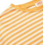 Armor Lux - Slim-Fit Striped Cotton and Linen-Blend T-Shirt - Mustard