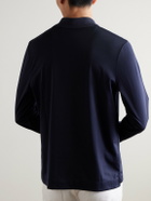 Mr P. - Silk and Cotton-Blend Polo Shirt - Blue