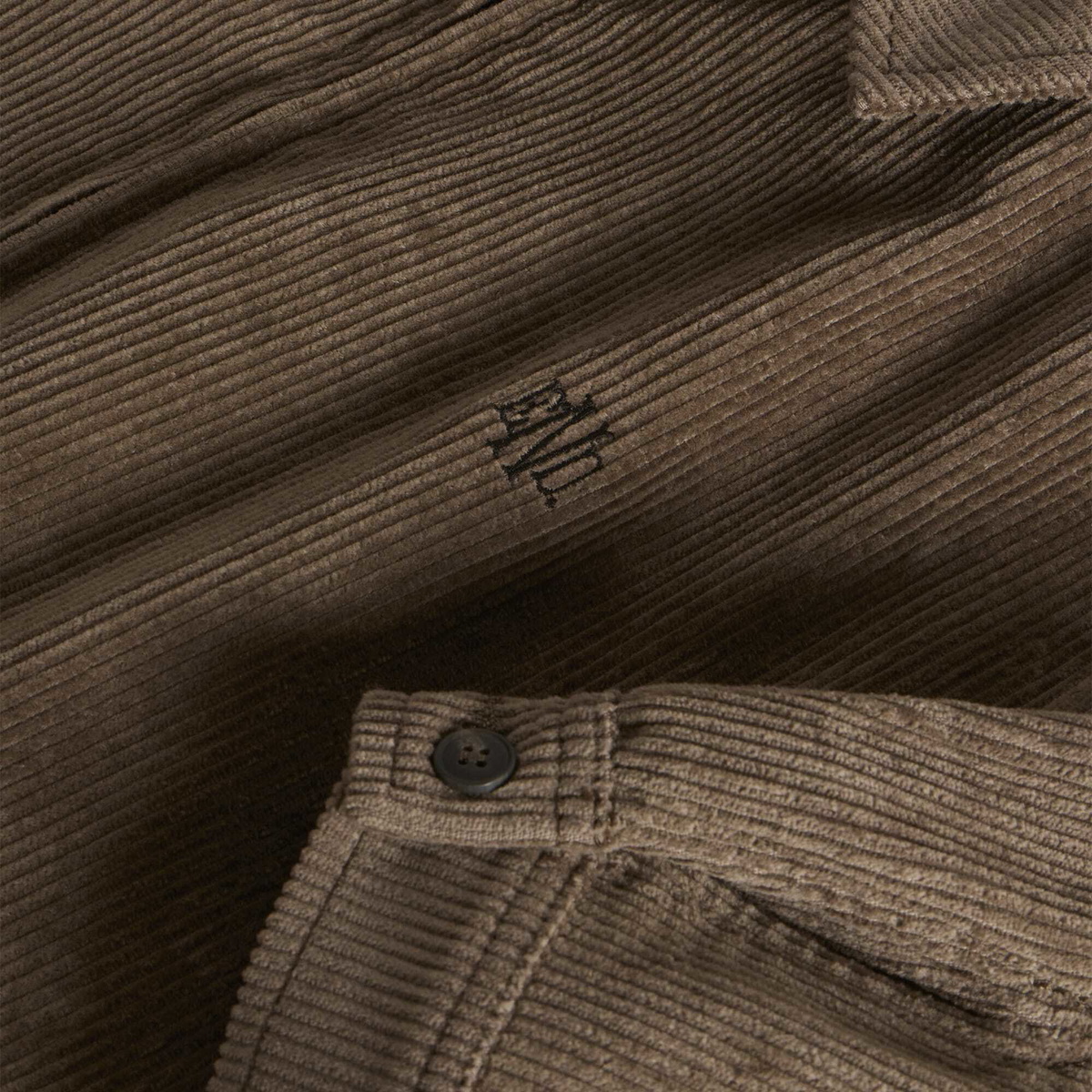 END. Men's Cord Monogram Jacket in Dark Sand