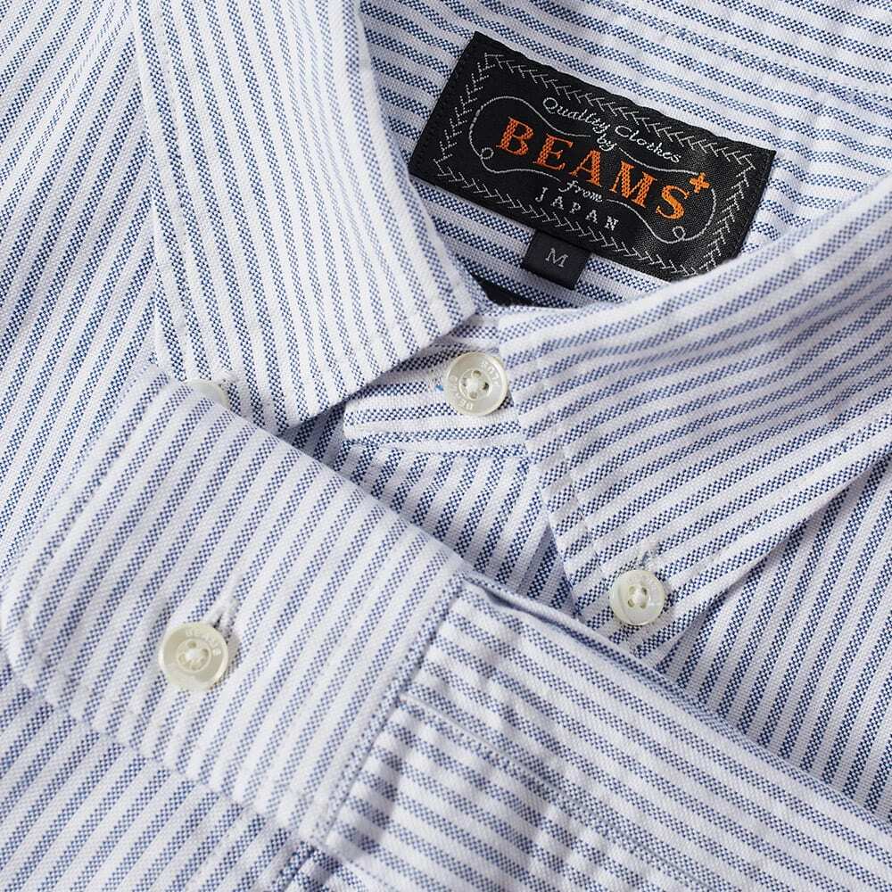 OVER THE STRIPES × BEAMS 
ミッキーマウスウオッチ Z Beams Long Sleeve Shirt Striped Pattern M Black And White