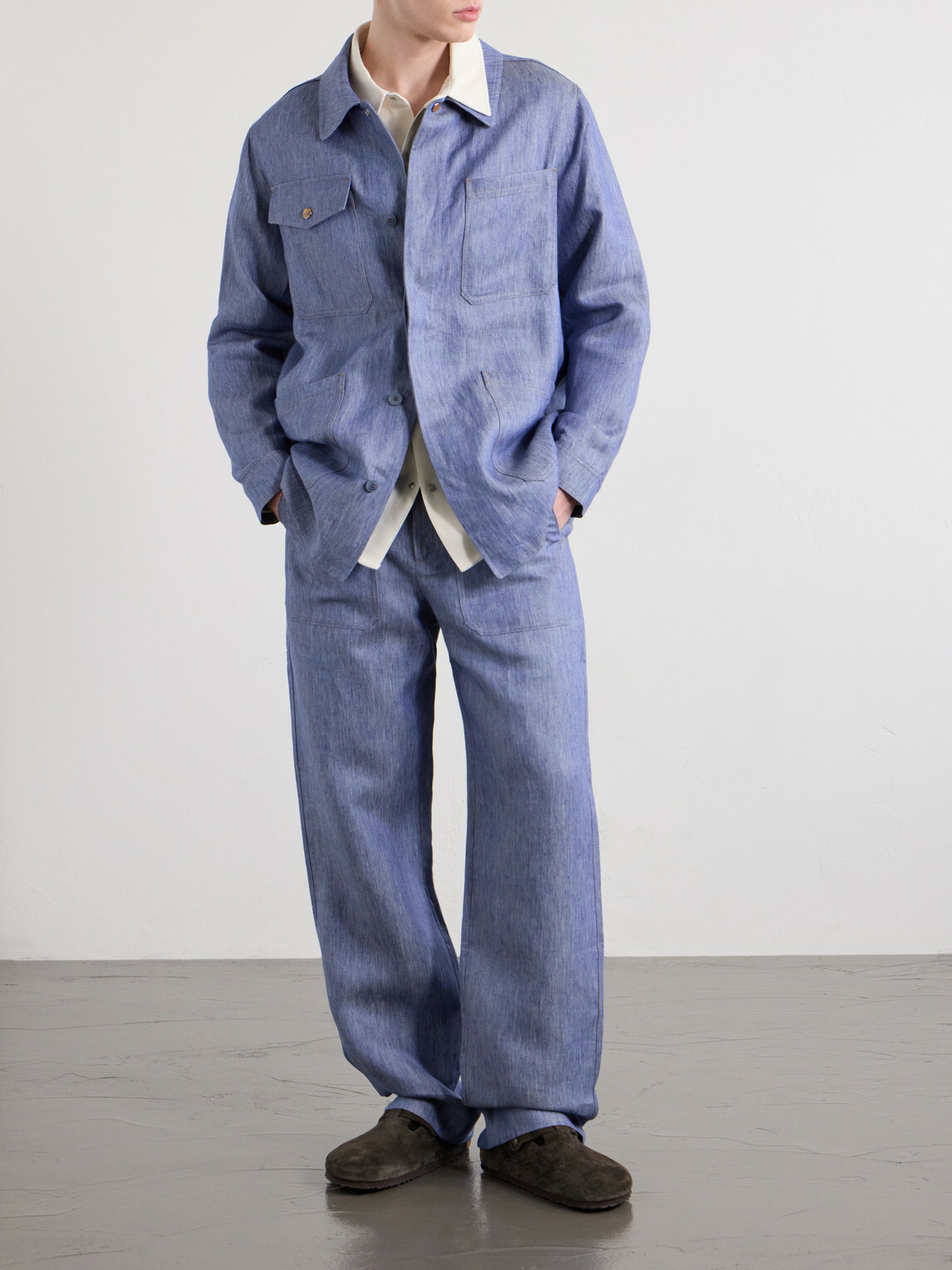 God's True Cashmere - Linen Blouson Jacket - Blue