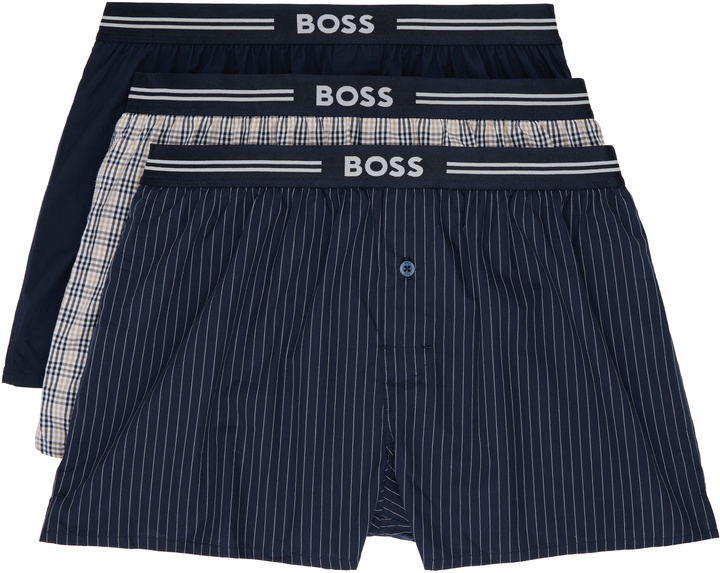 Photo: BOSS Three-Pack Multicolor Cotton Boxers