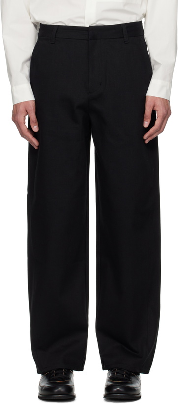 Photo: AMOMENTO Black Curved Seam Jeans
