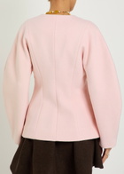 Ganni Peacoat Wool and Cashmere-blend Blazer Light Pink