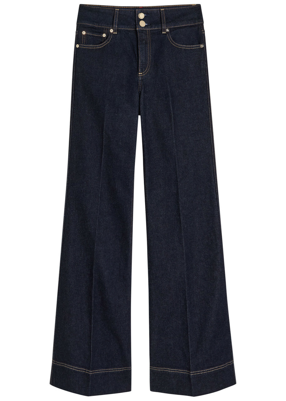 Alice + Olivia Perfect Wide-leg Jeans Dark Blue