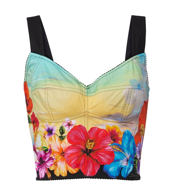 Photo: Dolce&Gabbana Printed cotton-blend bustier