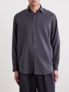 Kaptain Sunshine - Silk-Gabardine Shirt - Gray