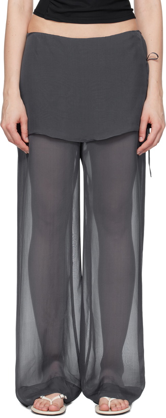 Photo: Paloma Wool Navy Silk Archive Trousers