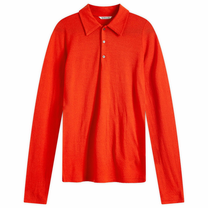 Photo: Auralee Women's Wool Amunzen Polo in Red