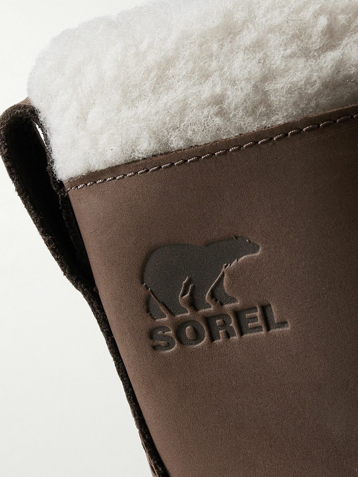 Sorel - CARIBOU™ Faux Shearling-Trimmed Nubuck and Rubber Snow Boots - Brown